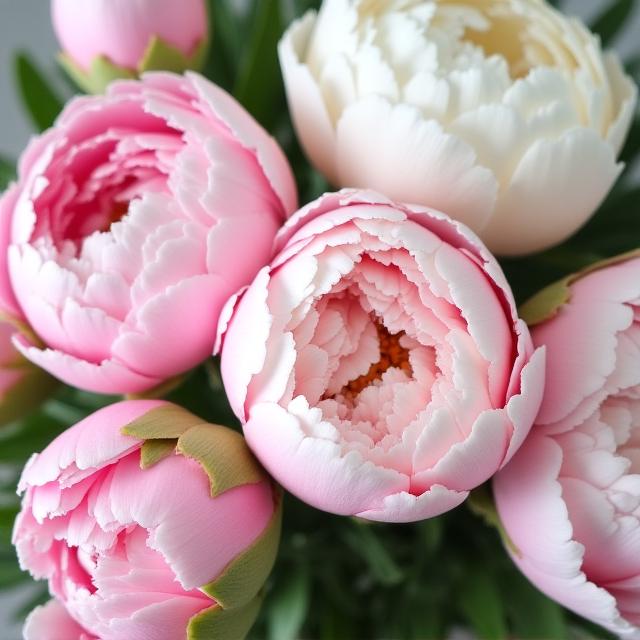 Mazzo di peonie fresche primaverili